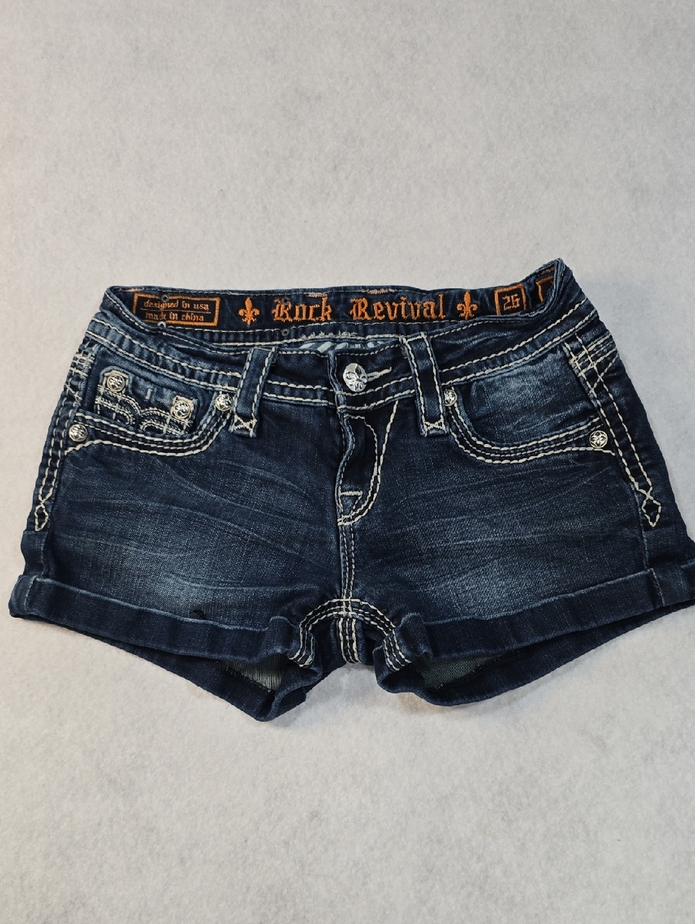 Rock Revival Women's Dark Blue Denim Shorts